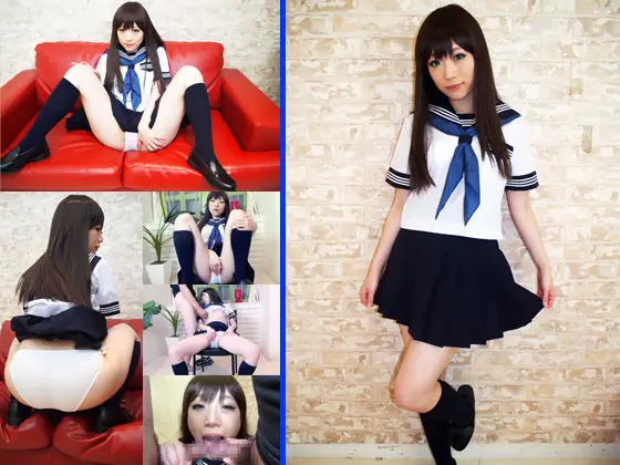 [ぱるプんて] セーラー服を着たパイパンコスプレ美少女にＷフェラさせてみた